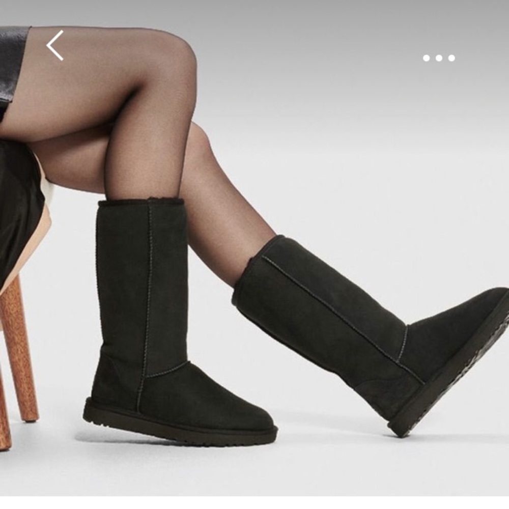 UGG Classic Tall Women's Black Suede Boots.